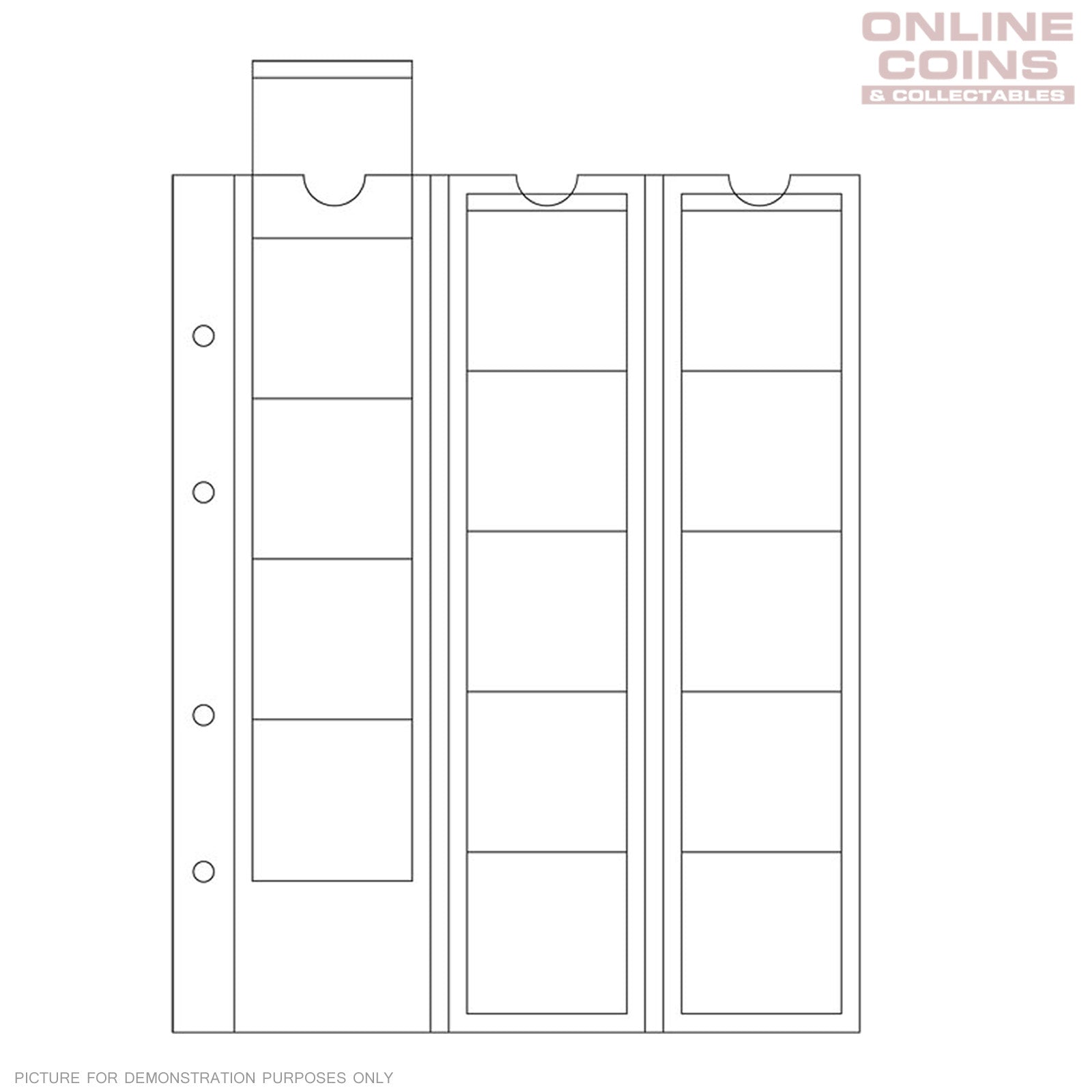 Lighthouse - Optima 15 Clear Coin Album Pages - Packet of 5